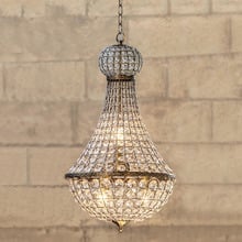 Elegant Palace Glass & Metal 5 Light Chandelier